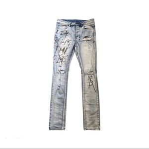 Ksubi Blue Distressed Printed Chitch Jeans
